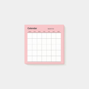 Bloco De Notas Calendário do Planejador Mensal Simples Minimalist