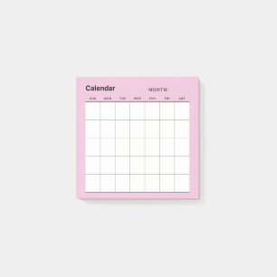 Bloco De Notas Calendário do Planejador Mensal Simples Minimalist