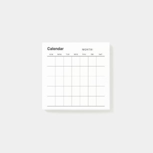 Bloco De Notas Calendário do Planejador Mensal Simples Minimalist