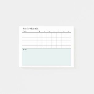 Bloco De Notas Calendário do Planejador Semanal Simples Minimalis