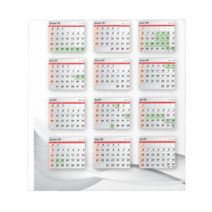 Bloco De Notas Calendário inglês hebreu 2016-2017