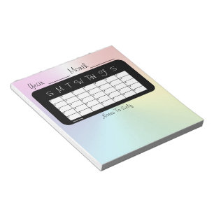 Bloco De Notas Calendário mensal do Shimmer do planejador pelo
