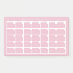 Bloco De Notas Calendário Não Atualizado da rosa claro