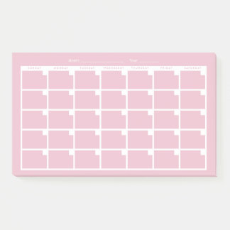 Bloco De Notas Calendário Não Atualizado da rosa claro