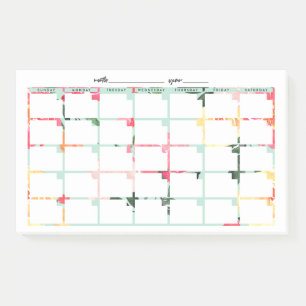 Bloco De Notas Calendário Não Atualizado do Mint Floral