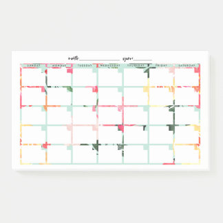 Bloco De Notas Calendário Não Atualizado do Mint Floral