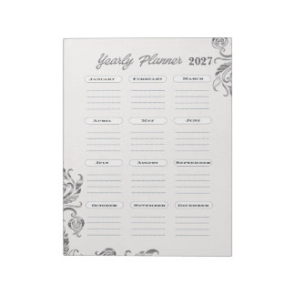 Bloco De Notas Calendário Planejador Anual