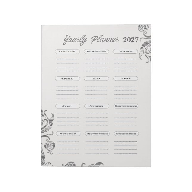 Bloco De Notas Calendário Planejador Anual  (Invertido)