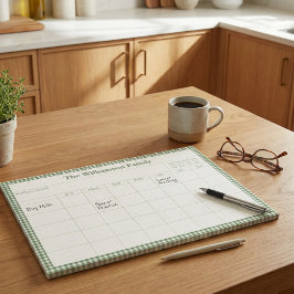 Bloco De Notas Calendário Planejador Mensal Família Ginga Verde X