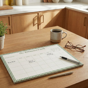 Bloco De Notas Calendário Planejador Mensal Família Ginga Verde X