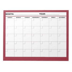 Bloco De Notas Calendário vazio mínimo