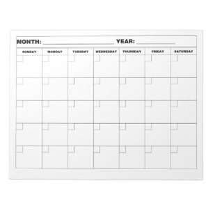 Bloco De Notas Calendário vazio mínimo