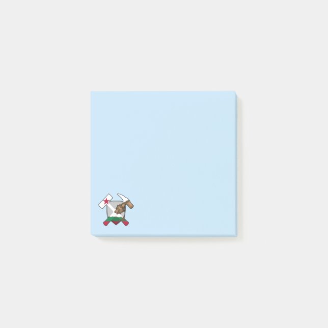 Bloco De Notas California Geologist's Rock Hammer Flag Logo (Frente)