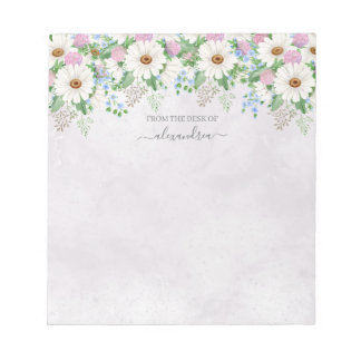 Bloco De Notas Caligrafia Botânica Floral Daisy Caqueira Boca