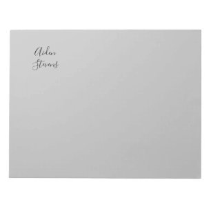Bloco De Notas Caligrafia Cinza Simples Minimalista Elegante