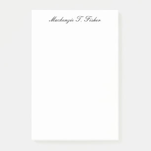 Bloco De Notas Caligrafia Clássica Elegante Preto e Branco
