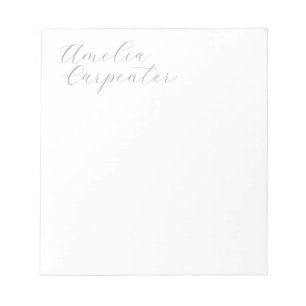 Bloco De Notas Caligrafia Clássica Minimalista Profissional