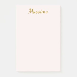 Bloco De Notas Caligrafia Elegante Cor Dourada e Pastel Nome Simp