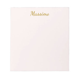 Bloco De Notas Caligrafia Elegante Cor Dourada e Pastel Nome Simp