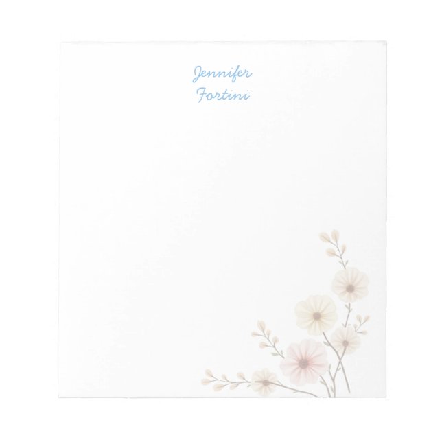 Bloco De Notas Caligrafia Elegante Simples Nome Próprio (Frente)