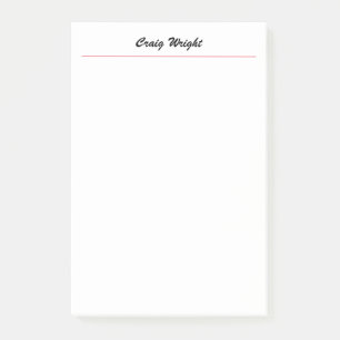 Bloco De Notas Caligrafia Mínima Personalizada Simples em Chic