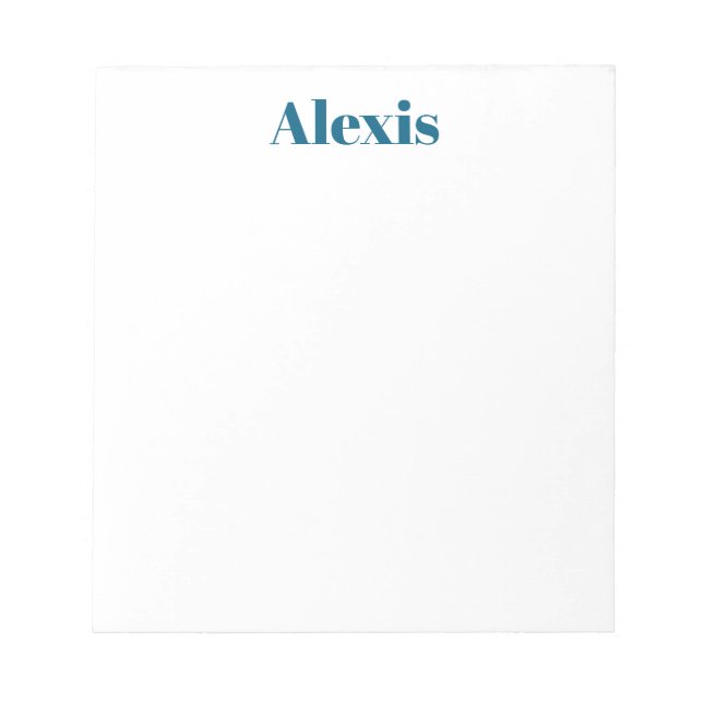 Bloco De Notas Caligrafia Nome Script Simples Branco Azul (Frente)