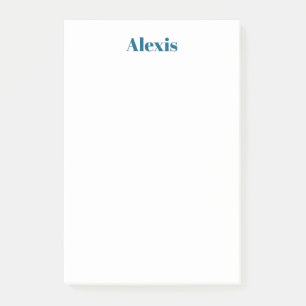 Bloco De Notas Caligrafia Nome Script Simples Branco Azul