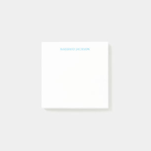 Bloco De Notas Caligrafia Nome Script Simples Branco Azul