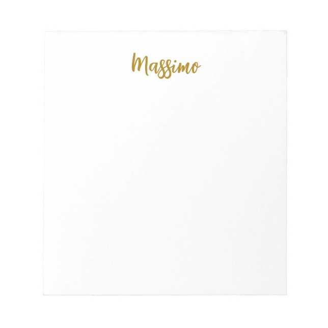 Bloco De Notas Caligrafia Profissional Elegante Cor Dourada (Frente)