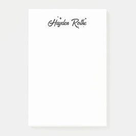 Bloco De Notas Caligrafia Retrorística Branca e Preta