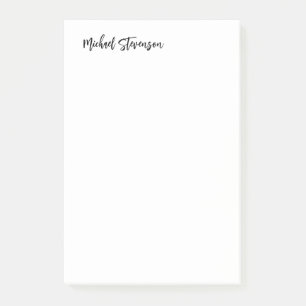Bloco De Notas Caligrafia White Personalizada Simples Moderna Pre