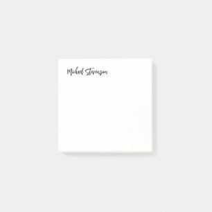 Bloco De Notas Caligrafia White Personalizada Simples Moderna Pre