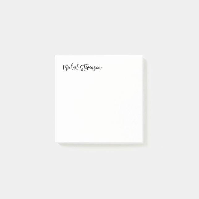 Bloco De Notas Caligrafia White Personalizada Simples Moderna Pre (Frente)