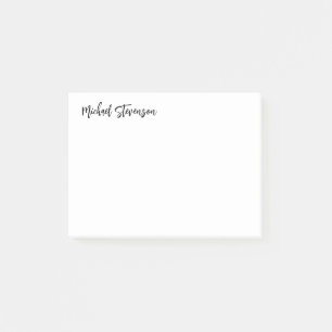 Bloco De Notas Caligrafia White Personalizada Simples Moderna Pre