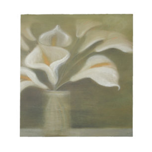 Bloco De Notas Calla Corta Flores Em Vaso Artístico-Vazio