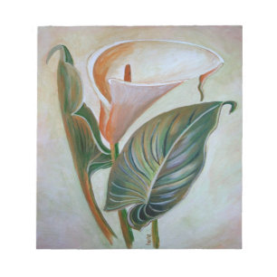 Bloco De Notas Calla Lily Linda Arte Botânica