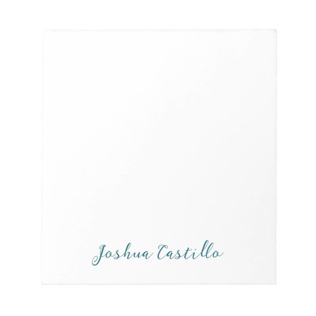 Bloco De Notas Calligraphy Simple Plain Professional Name (Frente)