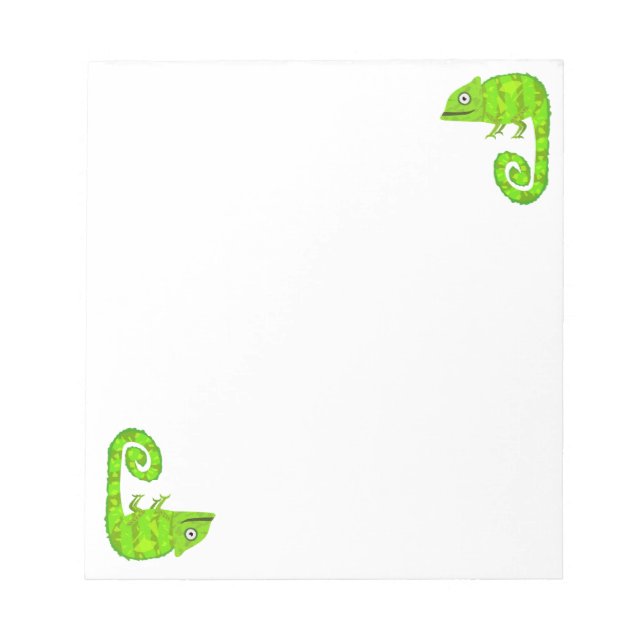 Bloco De Notas Camaleão verde fofo (Frente)
