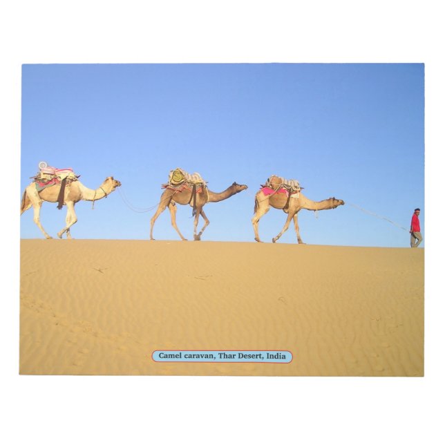 Bloco De Notas Camel caravan, Thar Desert, Índia (Frente)