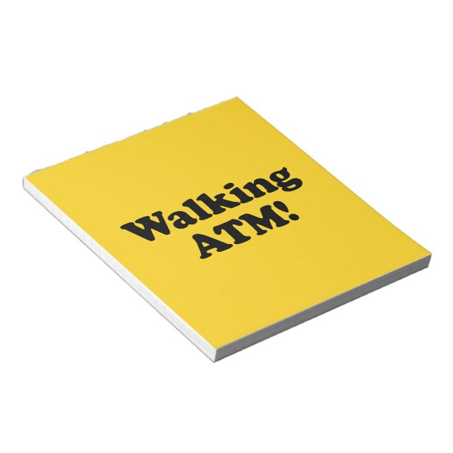 Bloco De Notas Caminhando no caixa eletrônico! (Inclinado)