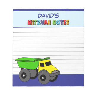 Bloco De Notas Caminhão Azul Personalizado Mitzvah