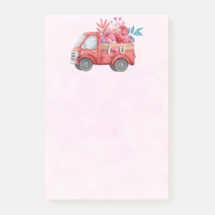 Bloco De Notas Caminhão de Amor Bonito com Aquarela Cardíaca