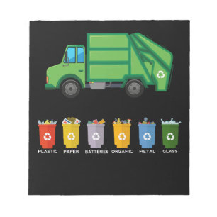 Bloco De Notas Caminhão de Lixo das Crianças de Caminhão reciclag
