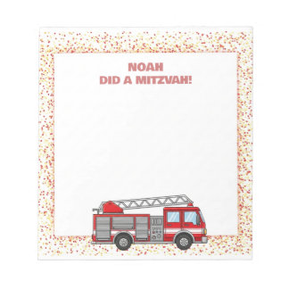 Bloco De Notas Caminhão Fantástico Vermelho Personalizado Mitzvah
