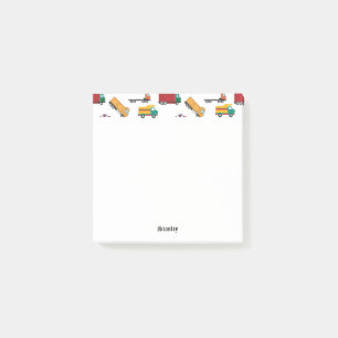 Bloco De Notas Caminhão Personalizado de Nome Preto Amarelo-Cinto