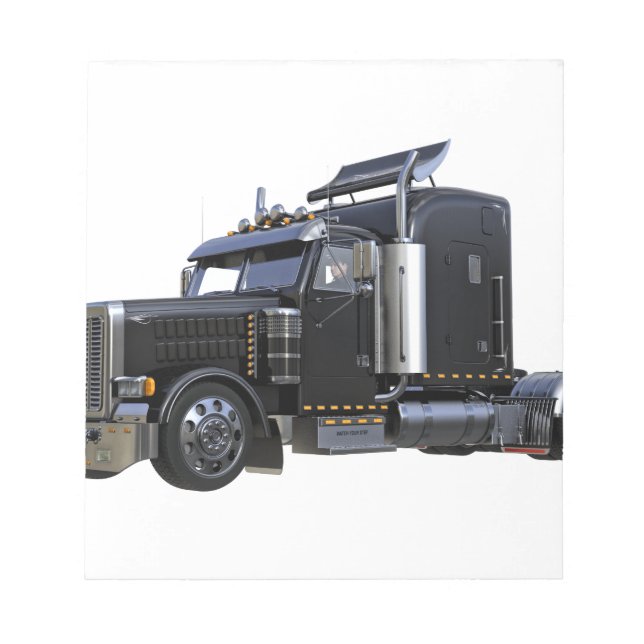 Bloco De Notas Caminhão-Reboque de Semirtrator Preto (Frente)