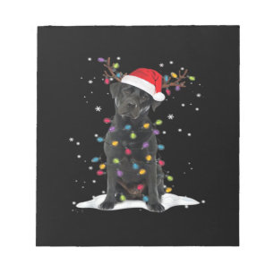 Bloco De Notas Camisa Black Labrador Xmas Dog Christmas Tree Ligh