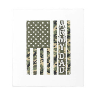 Bloco De Notas Camisa Camuflada de Papai do Exército Bandeira Ame