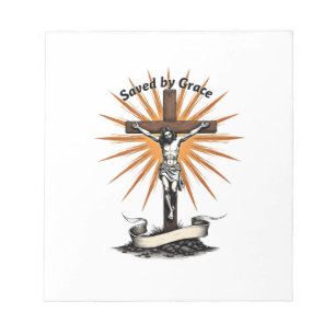 Bloco De Notas Camisa Cristã Jesus Cruz Fé Gravação Vintage