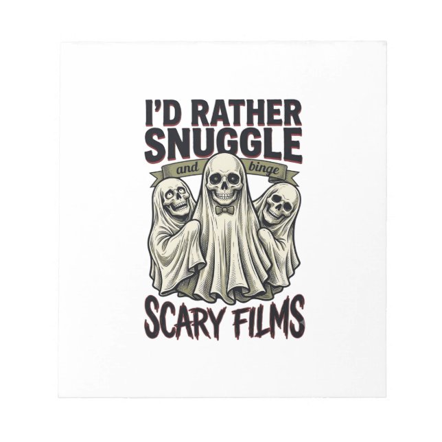 Bloco De Notas Camisa de Abraço de Terror Filme Noturno de Caveir (Frente)